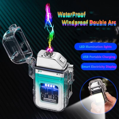 Verk 08372 Plazmový vodotěsný USB zapalovač s LED svítilnou červená