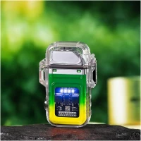 Verk 08372 Plazmový vodotěsný USB zapalovač s LED svítilnou zelenožlutá