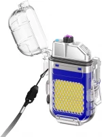 Verk 08372 Plazmový vodotěsný USB zapalovač s LED svítilnou zelenožlutá