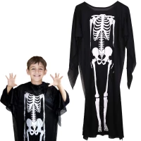 Verk Plášť s kostrou COCO, Halloween 90 cm, černobílá 