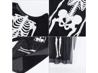Verk Plášť s kostrou COCO, Halloween 90 cm, černobílá 