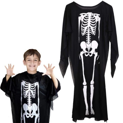 Verk Plášť s kostrou COCO, Halloween 90 cm, černobílá 