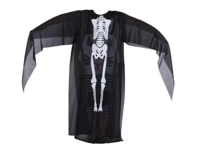 Verk Plášť s kostrou COCO, Halloween 90 cm, černobílá 