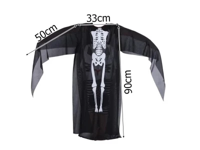 Verk Plášť s kostrou COCO, Halloween 90 cm, černobílá 