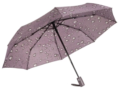 Verk 25011 Skládací deštník s kapkami 95 cm šedá
