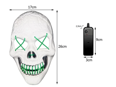 Verk Děsivá svítící maska lebka bílá