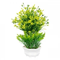 Vergionic 7035 Umělá tráva v květináči s květinami, 32 cm