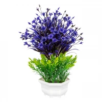 Vergionic 7035 Umělá tráva v květináči s květinami, 32 cm