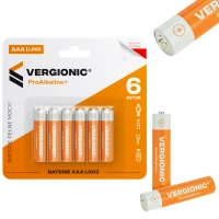 Vergionic 0822 Alkalické baterie mikrotužkové 1,5V AAA, 6 ks 