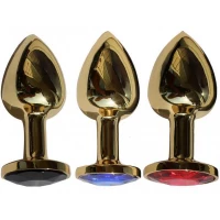 Sensual Anální kolík kovový s krystalem Gold Edition