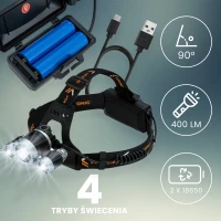 Vergionic 4107 Čelovka LED, 3 x LED, T6 CREE, 400lm