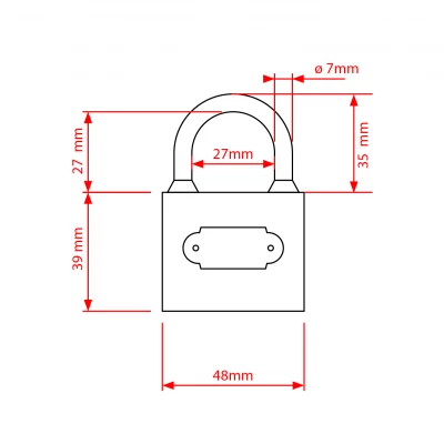 Vergionic 7264 Visací zámek litinový 48 mm, 3 klíče