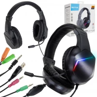 Vergionic 7303 Herní sluchátka s mikrofonem 5.1 LED RGB černé