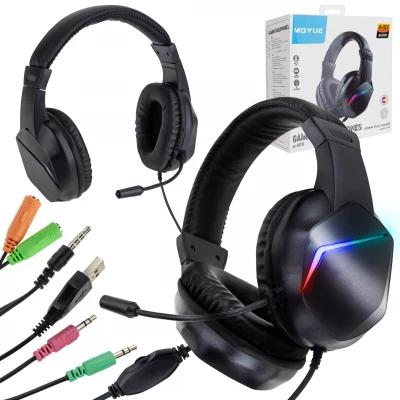 Vergionic 7303 Herní sluchátka s mikrofonem 5.1 LED RGB černé