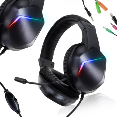 Vergionic 7303 Herní sluchátka s mikrofonem 5.1 LED RGB černé