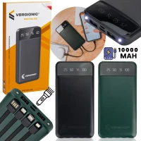 Vergionic 7185 Powerbanka 10 000 mAh 2.1A , 4x USB kabel + LED svítilna 