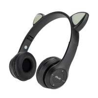 Vergionic 7301 Bezdrátová Bluetooth sluchátka Cat s tlapkou, 35 mW, 200 mAh šedorůžová