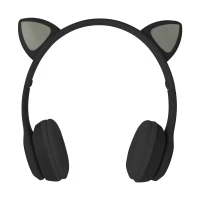 Vergionic 7301 Bezdrátová Bluetooth sluchátka Cat s tlapkou, 35 mW, 200 mAh šedorůžová