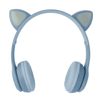 Vergionic 7301 Bezdrátová Bluetooth sluchátka Cat s tlapkou, 35 mW, 200 mAh šedorůžová