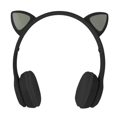 Vergionic 7301 Bezdrátová Bluetooth sluchátka Cat s tlapkou, 35 mW, 200 mAh šedorůžová