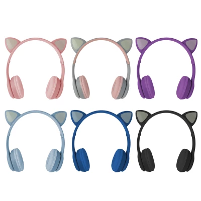 Vergionic 7301 Bezdrátová Bluetooth sluchátka Cat s tlapkou, 35 mW, 200 mAh šedorůžová