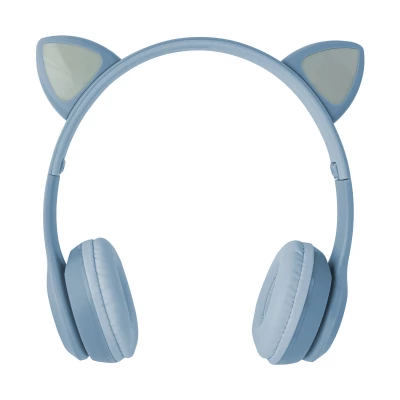 Vergionic 7301 Bezdrátová Bluetooth sluchátka Cat s tlapkou, 35 mW, 200 mAh šedorůžová