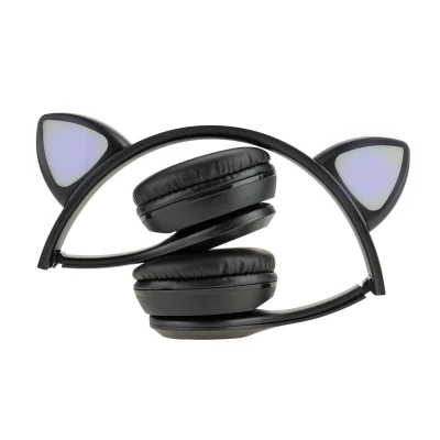 Vergionic 7301 Bezdrátová Bluetooth sluchátka Cat s tlapkou, 35 mW, 200 mAh šedorůžová