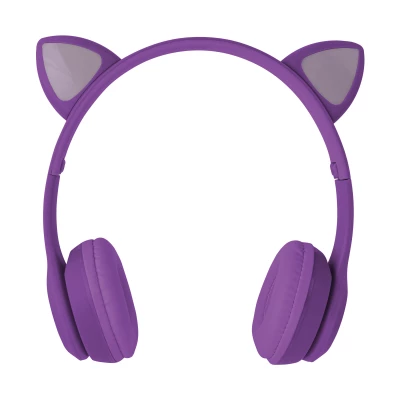 Vergionic 7301 Bezdrátová Bluetooth sluchátka Cat s tlapkou, 35 mW, 200 mAh šedorůžová