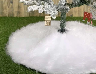 Ruhhy 22228 Deka pod vánoční stromeček, chlupatá, 150 cm, bílá