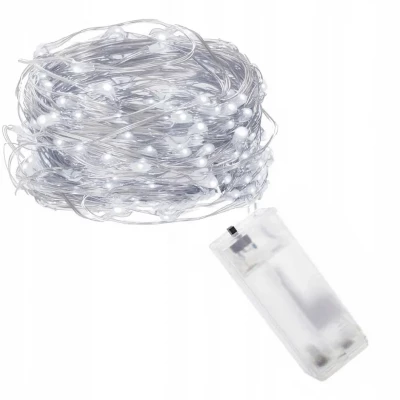 AFF 3088 Světelný řetěz na baterie 100 LED studená bílá