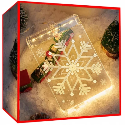 Verk 26014 Závěsná vánoční 3D LED dekorace svítící vločka
