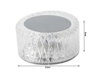 Verk 12306 Křišťálová LED stolní lampa, RGB, dotykový panel, dálkové ovládání