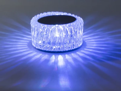 Verk 12306 Křišťálová LED stolní lampa, RGB, dotykový panel, dálkové ovládání