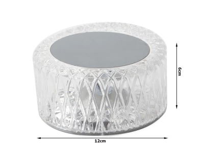Verk 12306 Křišťálová LED stolní lampa, RGB, dotykový panel, dálkové ovládání