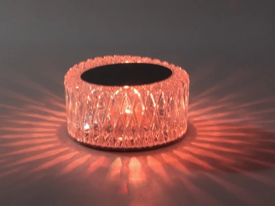Verk 12306 Křišťálová LED stolní lampa, RGB, dotykový panel, dálkové ovládání