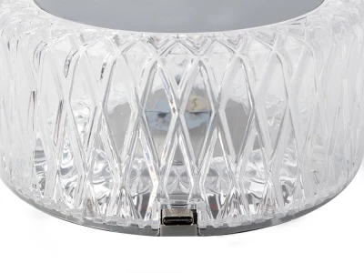 Verk 12306 Křišťálová LED stolní lampa, RGB, dotykový panel, dálkové ovládání
