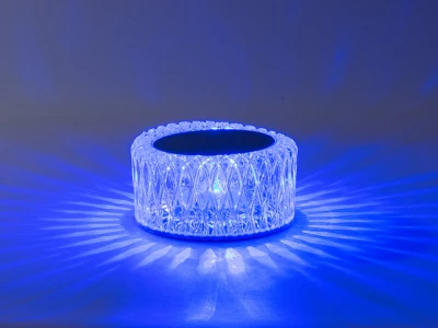 Verk 12306 Křišťálová LED stolní lampa, RGB, dotykový panel, dálkové ovládání