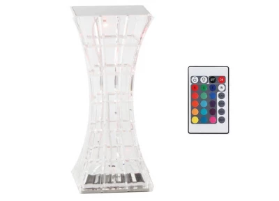 Verk 12307 Křišťálová LED stolní lampa, RGB, dotykový panel, dálkové ovládání