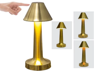 Verk 12308 LED Stolní lampa dotyková, 3 W, 1500mAh, stříbrná