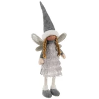 Ruhhy 22343 Vianočné dekorácie anjelik 40 cm, šedá