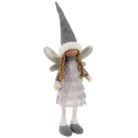 Ruhhy 22343 Vianočné dekorácie anjelik 40 cm, šedá