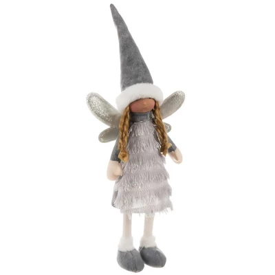 Ruhhy 22343 Vianočné dekorácie anjelik 40 cm, šedá