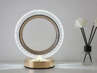 Verk 12313 Křišťálová LED stolní lampa, RGB, prsten