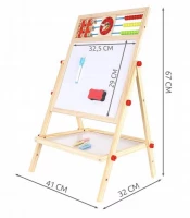 Kruzzel 22472 Multifunkční oboustranná tabule pro děti 42 x 32,5 cm