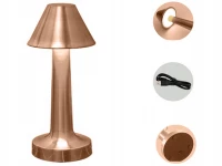 Verk 12308 LED Stolní lampa dotyková, 3 W, 1500mAh, měděná