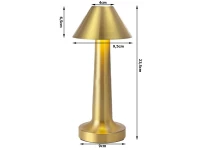 Verk 12308 LED Stolní lampa dotyková, 3 W, 1500mAh, měděná