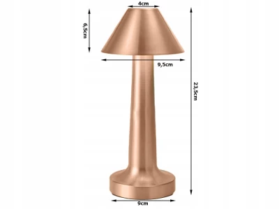 Verk 12308 LED Stolní lampa dotyková, 3 W, 1500mAh, měděná