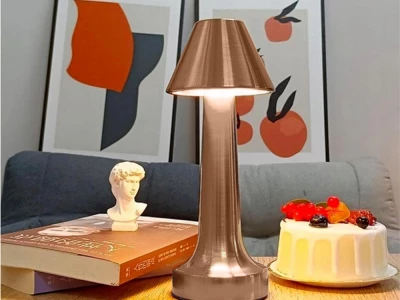 Verk 12308 LED Stolní lampa dotyková, 3 W, 1500mAh, měděná
