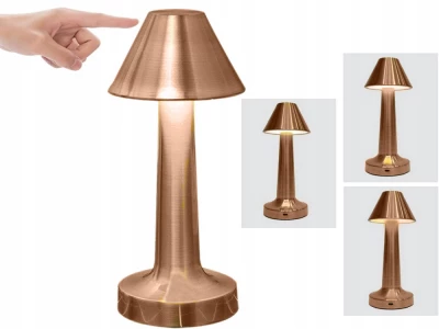 Verk 12308 LED Stolní lampa dotyková, 3 W, 1500mAh, měděná