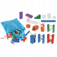 Kruzzel 22914 Dřevěné domino barevné 360 ks